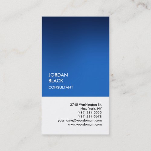 Exclusive Special Blue White Unique Modern Business Card