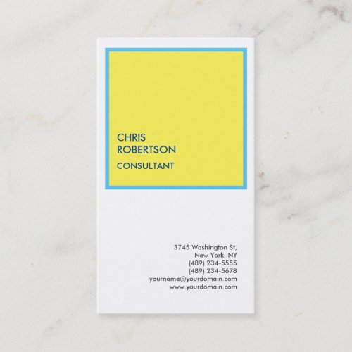 Exclusive Special Blue Yellow White Business Card