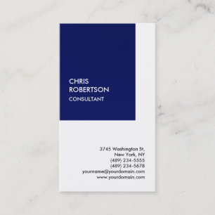 Exclusive Special Dark Blue White Private Unique Business Card