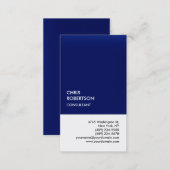 Exclusive Special Dark Blue White Unique Business Card (Front/Back)
