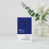 Exclusive Special Dark Blue White Unique Business Card (Standing Front)