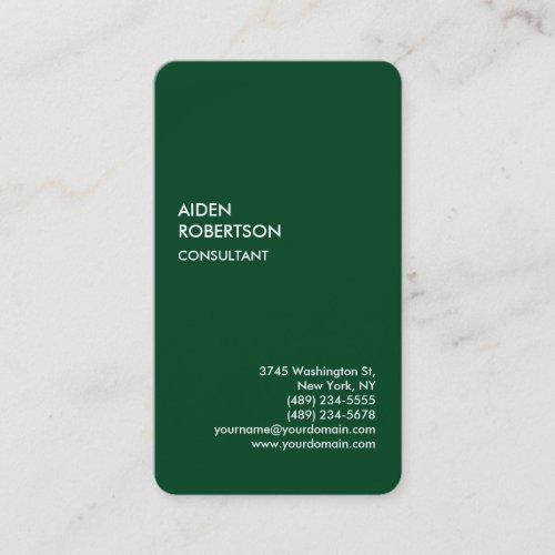 Exclusive Special Forest Green Modern Unique Business Card