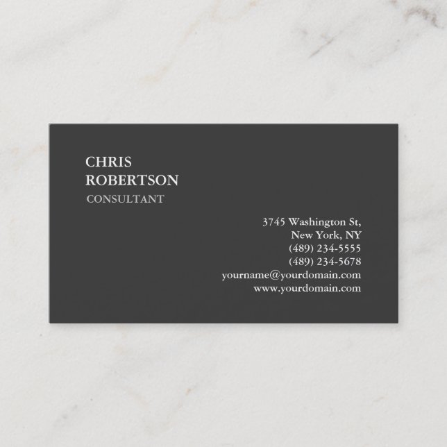 Exclusive Special Gray Trendy Business Card (Front)