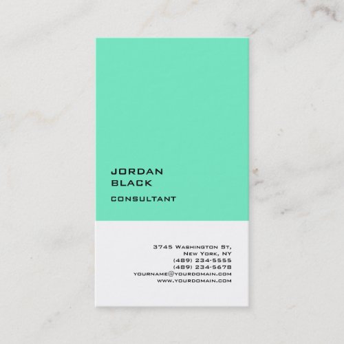 Exclusive Special Green Blue White Unique Modern Business Card