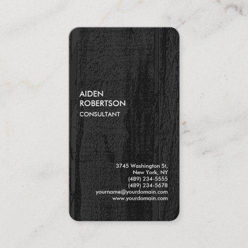 Exclusive Special Grey Black Wood Modern Unique Business Card
