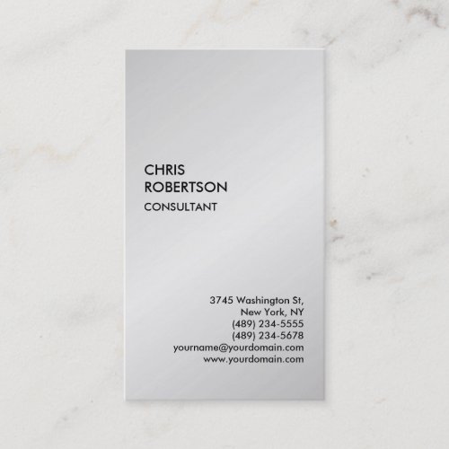 Exclusive Special Grey Modern Unique Minimalist Business Card