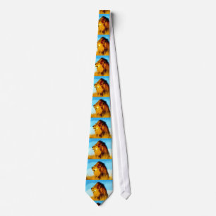 Exclusive Special Lion Profile Portrait Neck Tie