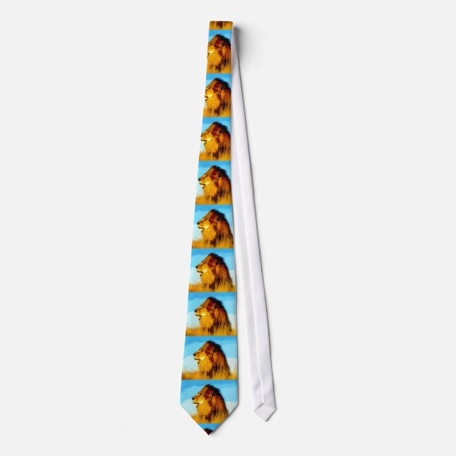Exclusive Special Lion Profile Portrait Neck Tie (Front)