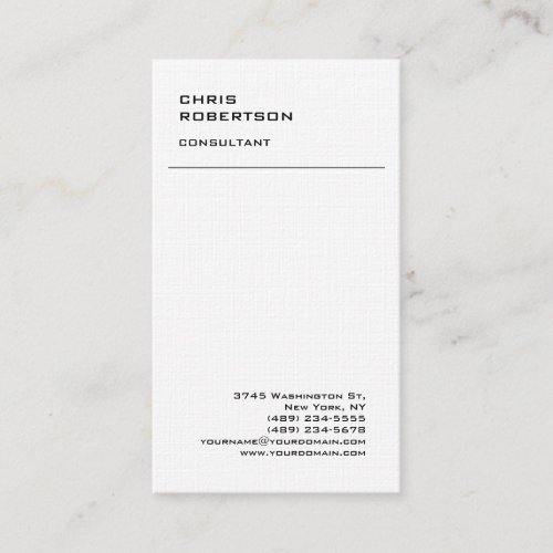 Exclusive Special Modern Minimalist Premium Linen Business Card