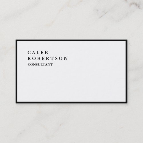 Exclusive Special Plain Black Border White Trendy Business Card