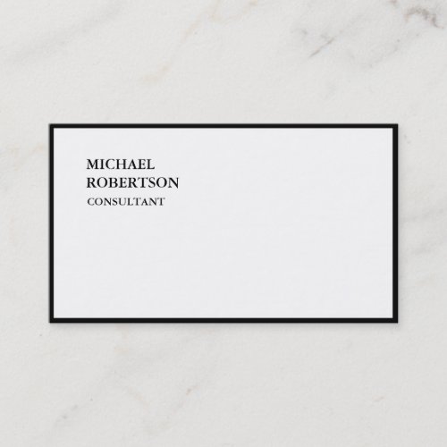 Exclusive Special Plain Black White Trendy Business Card