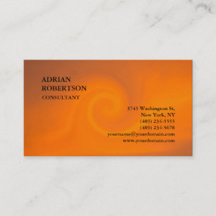 Exclusive Special Plain Orange Modern Trendy Business Card