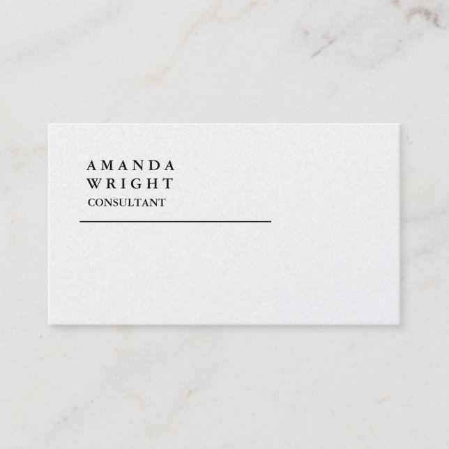 Exclusive Special Plain Trendy Minimalist Business Card (Front)