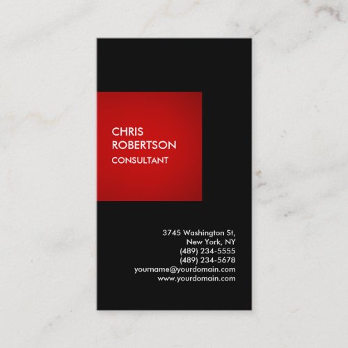 Exclusive Special Red Black Modern Unique Business Card