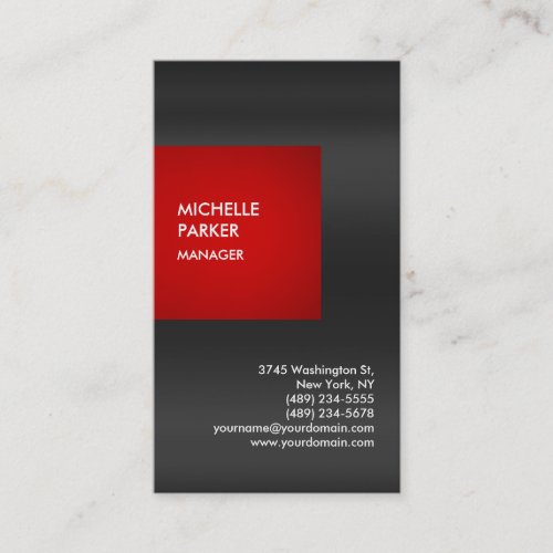 Exclusive Special Red Gray Modern Unique Business Card