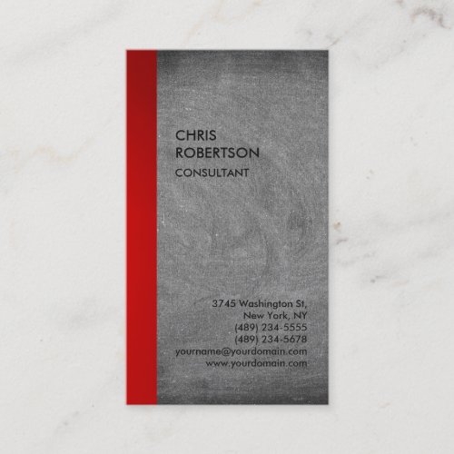 Exclusive Special Red Grey Chalkboard Modern Business Card