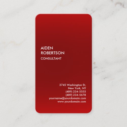 Exclusive Special Red Grey Modern Unique Business Card