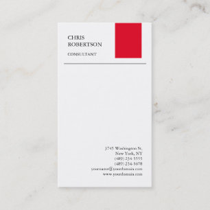 Exclusive Special Red White Modern Minimalist Business Card