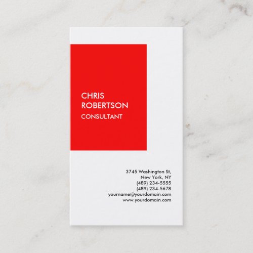 Exclusive Special Red White Modern Unique Business Card