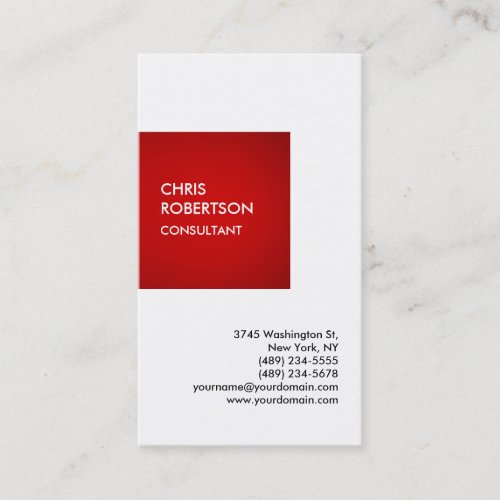 Exclusive Special Red White Private Unique Business Card