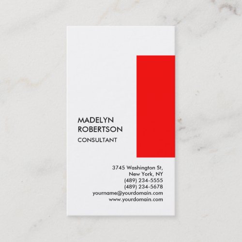 Exclusive Special Red White Unique Business Card