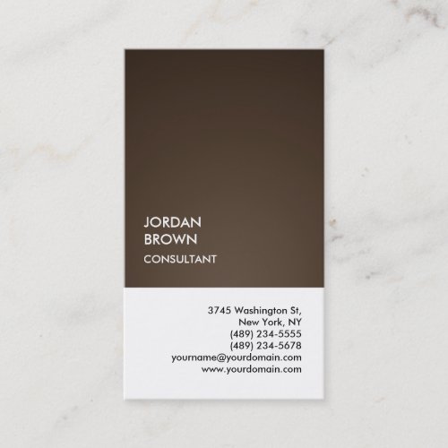 Exclusive Special Sepia Brown White Unique Business Card