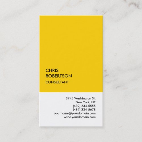 Exclusive Special Yellow White Unique Business Card