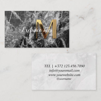 Exclusive Tiles Black Luxury  Natural Materials Business Card