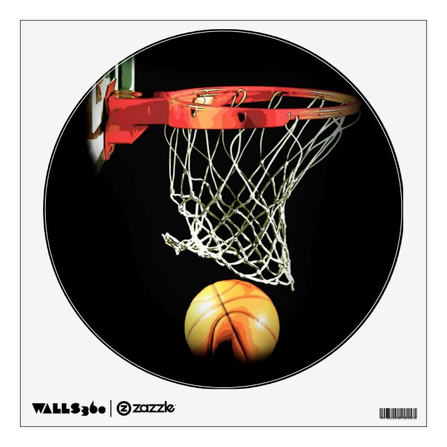 Exclusive Trendy Unique Basketball Wall Decal (Front)