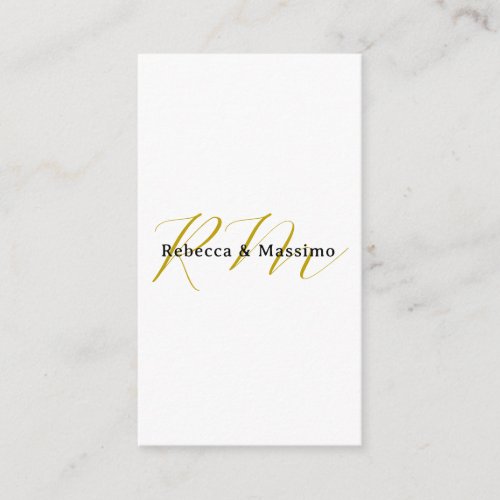 Exclusive Unique Gold Color Monogram Modern Name Enclosure Card