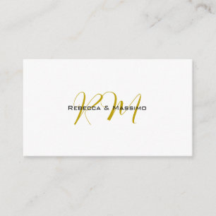 Exclusive Unique Gold Color Monogram Modern Name Enclosure Card