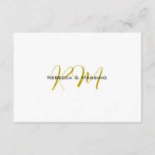Exclusive Unique Gold Color Monogram Modern Name Enclosure Card