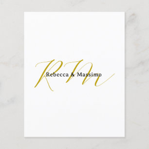 Exclusive Unique Gold Color Monogram Modern Name Flyer