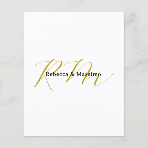 Exclusive Unique Gold Color Monogram Modern Name Flyer