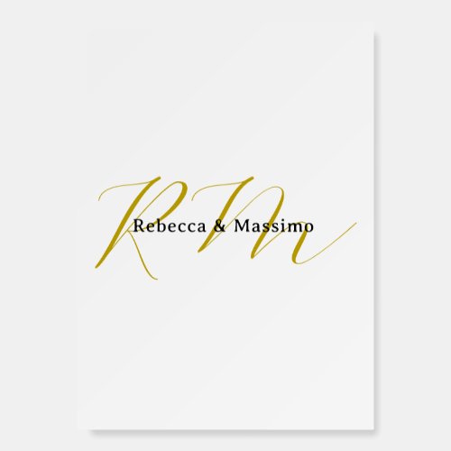 Exclusive Unique Gold Color Monogram Modern Name Foam Board