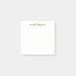 Exclusive Unique Gold Color Monogram Modern Name Post-it Notes