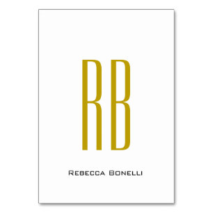 Exclusive Unique Gold Color Monogram Modern Name Table Number