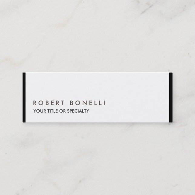 Exclusive Unique Modern Black White Mini Business Card (Front)