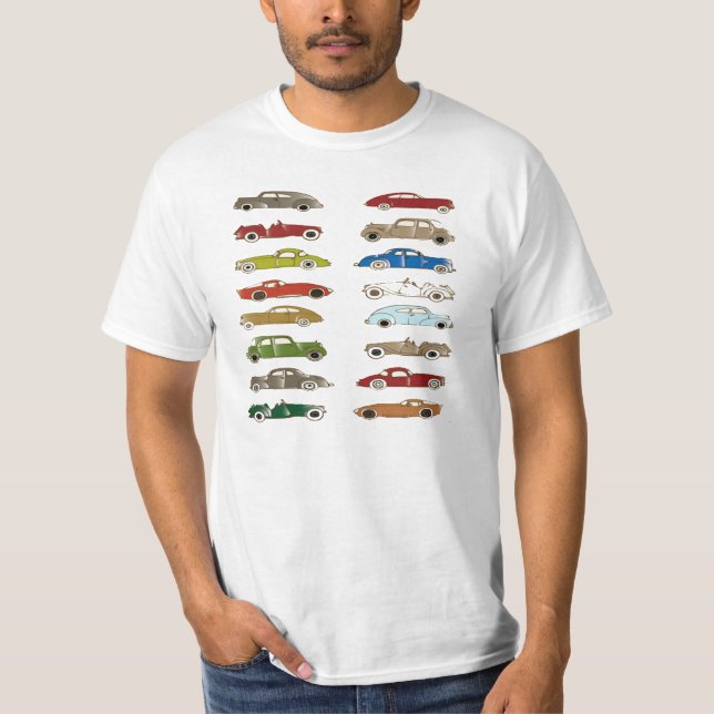 Exclusive Vintage Antique Car Collection T-shirts (Front)