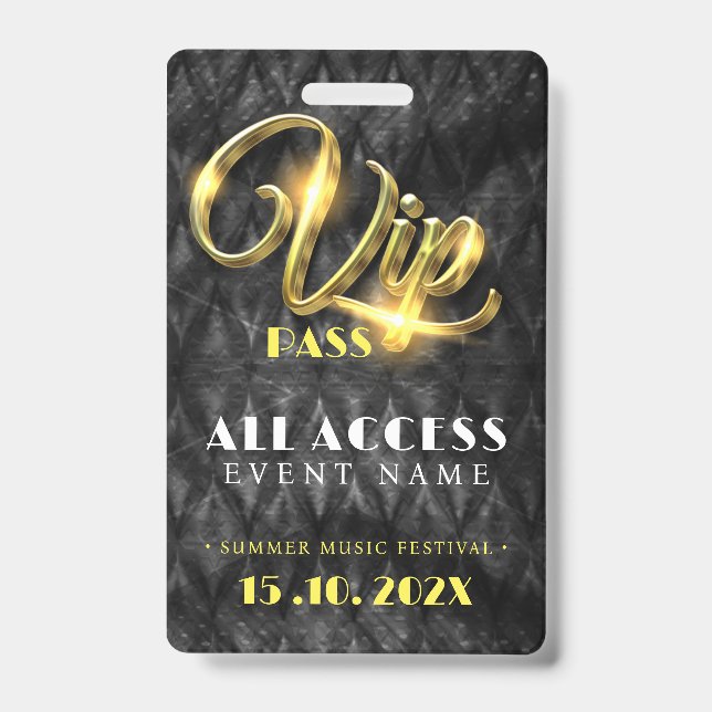 Exclusive VIP Access Event Badge (Front)