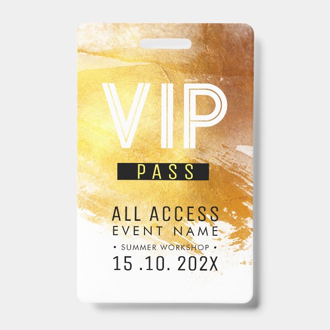 Exclusive VIP Access Event workshop Badge (Front)