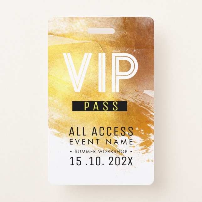 Exclusive VIP Access Event workshop Badge (Front)
