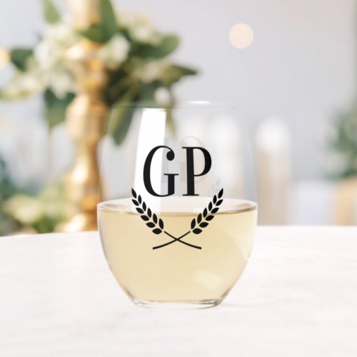 Exclusive wine glasses personalized with initials