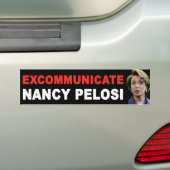 EXCOMMUNICATE Nancy Pelosi Bumper Sticker (On Car)