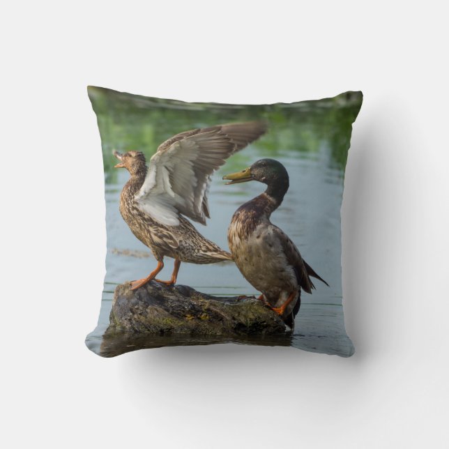 Excuse Me Throw Pillow (Front)