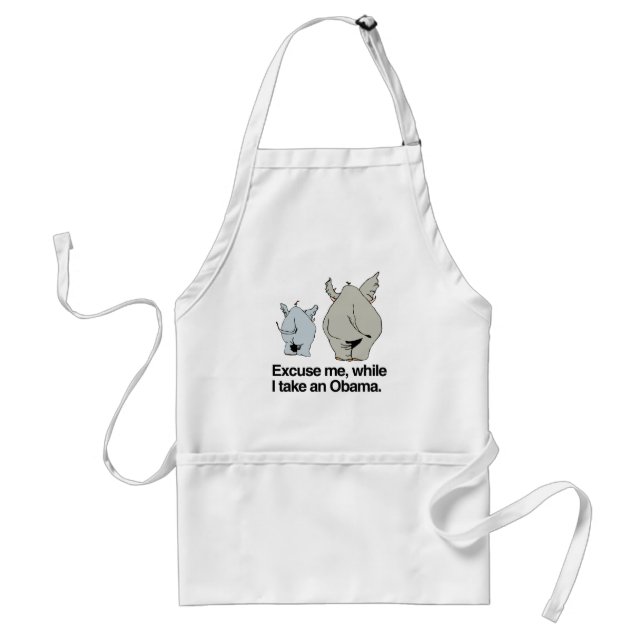 Excuse me while I take an Obama copy.png Adult Apron (Front)