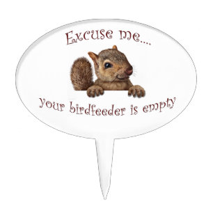 Excuse me...your birdfeeder is empty cake topper