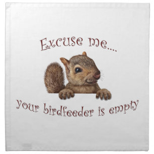 Excuse me...your birdfeeder is empty cloth napkin