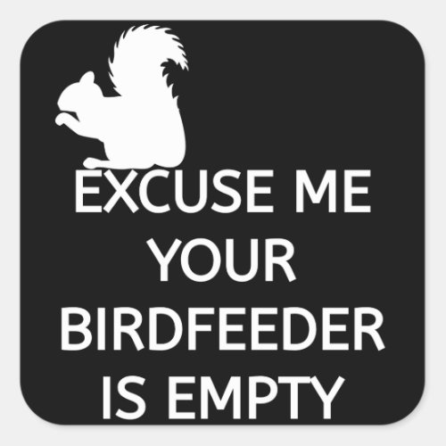 Excuse Me Your BirdFeeder Is Empty Square Sticker