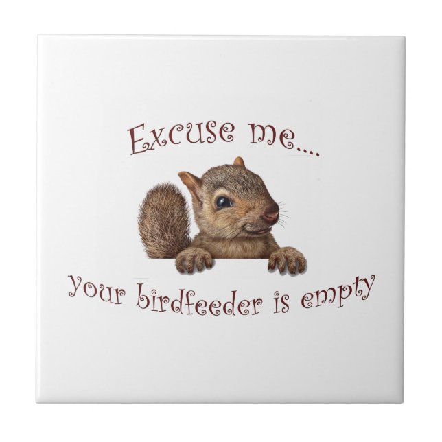 Excuse me...your birdfeeder is empty tile (Front)